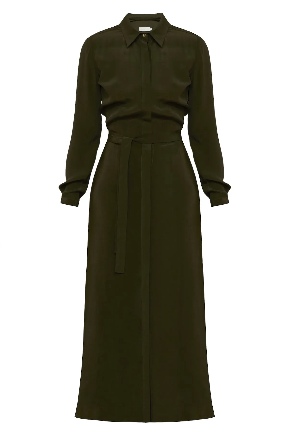 KIRA khaki midi shirt dress