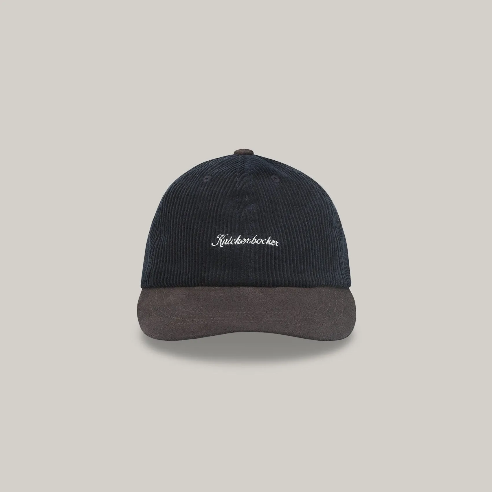 KNICKERBOCKER SCRIPT CORDUROY HAT - BLACK