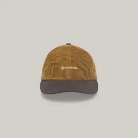 KNICKERBOCKER SCRIPT CORDUROY HAT - WALNUT