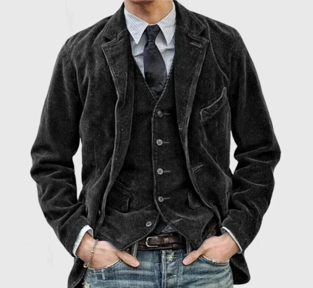 Lachlan - Corduroy Blazer and Vest Set