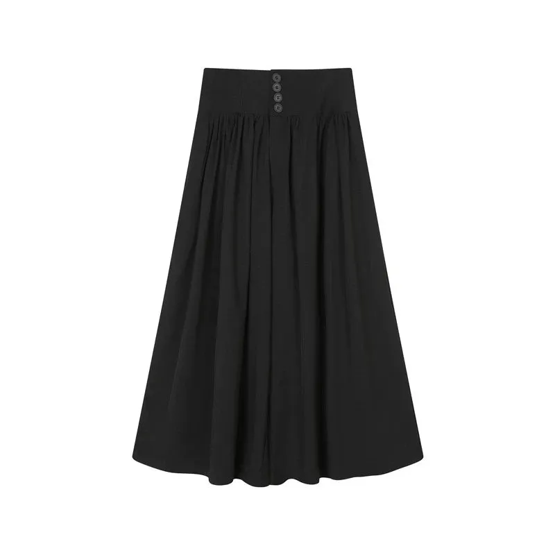 Layered Pleated Drape Wide-leg Culottes