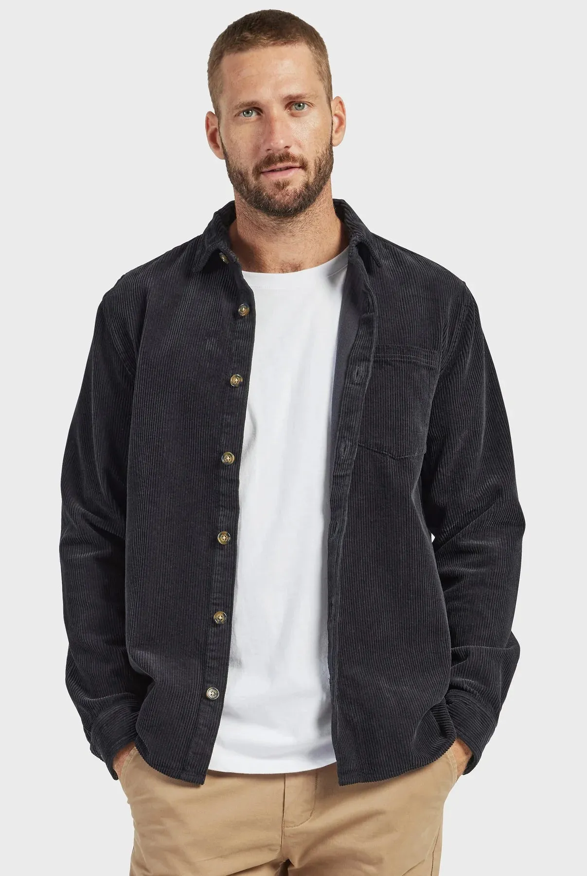 Lebowski Cord Overshirt in Navy