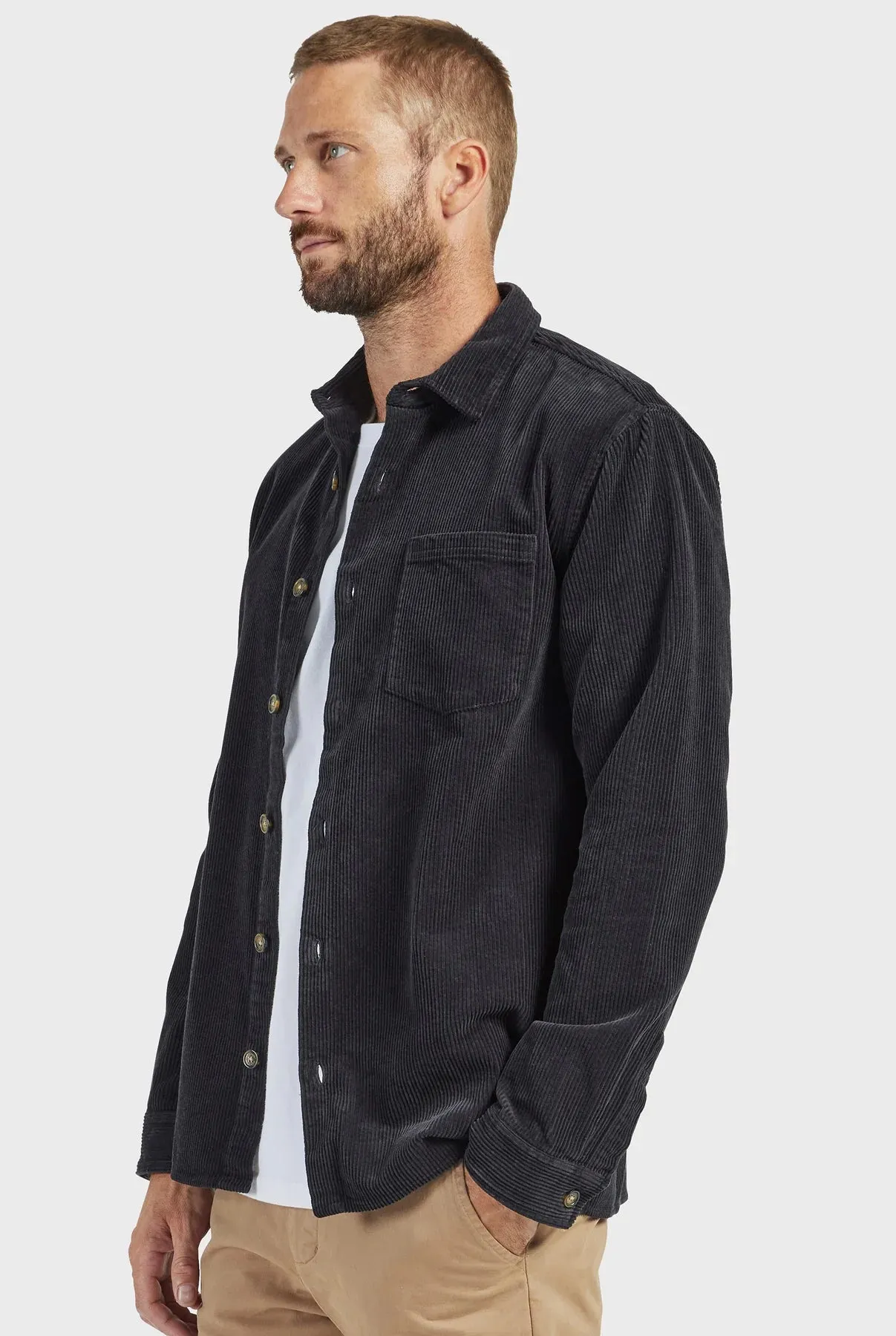 Lebowski Cord Overshirt in Navy