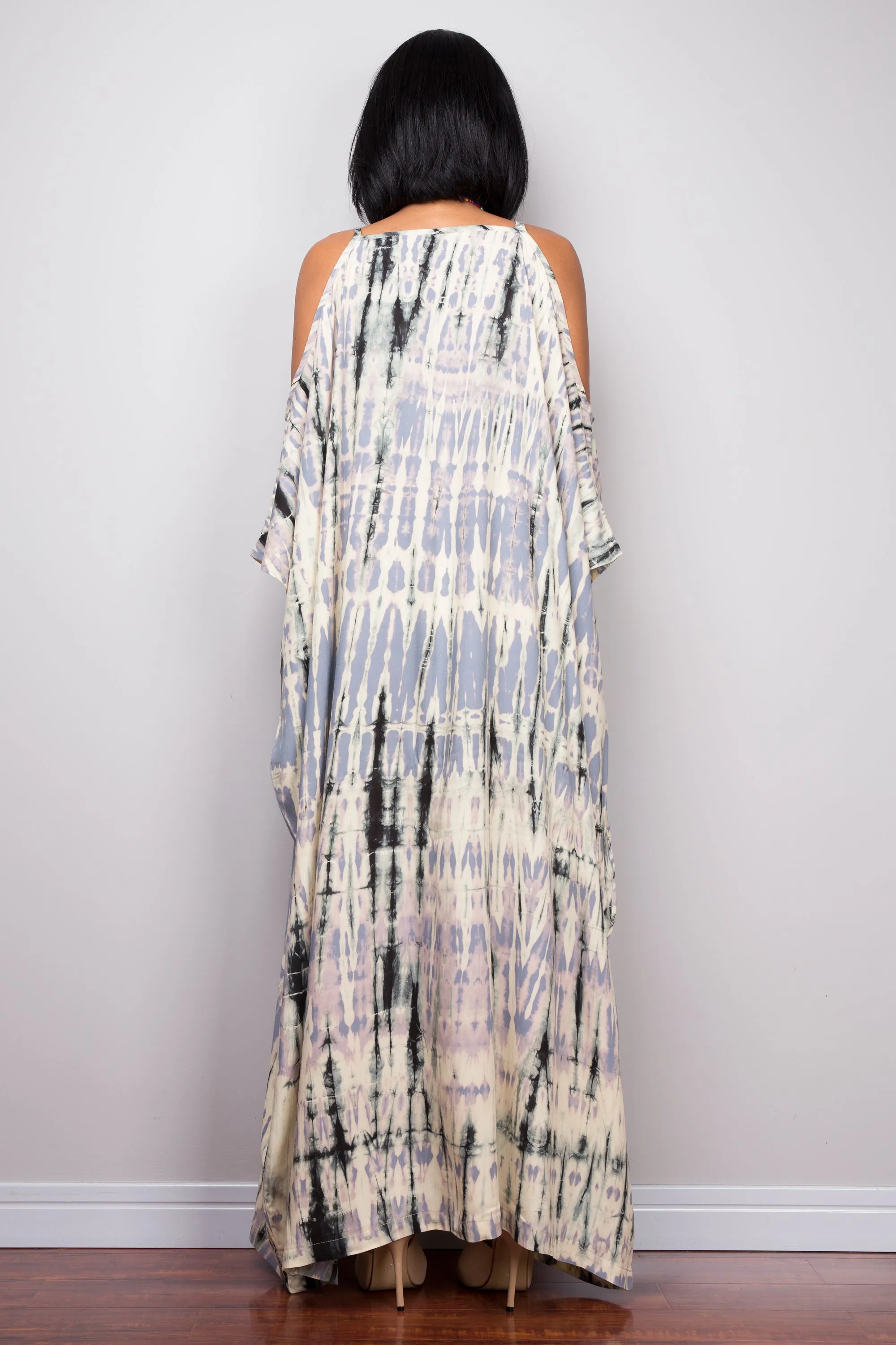 Light Grey tie dye kaftan dress