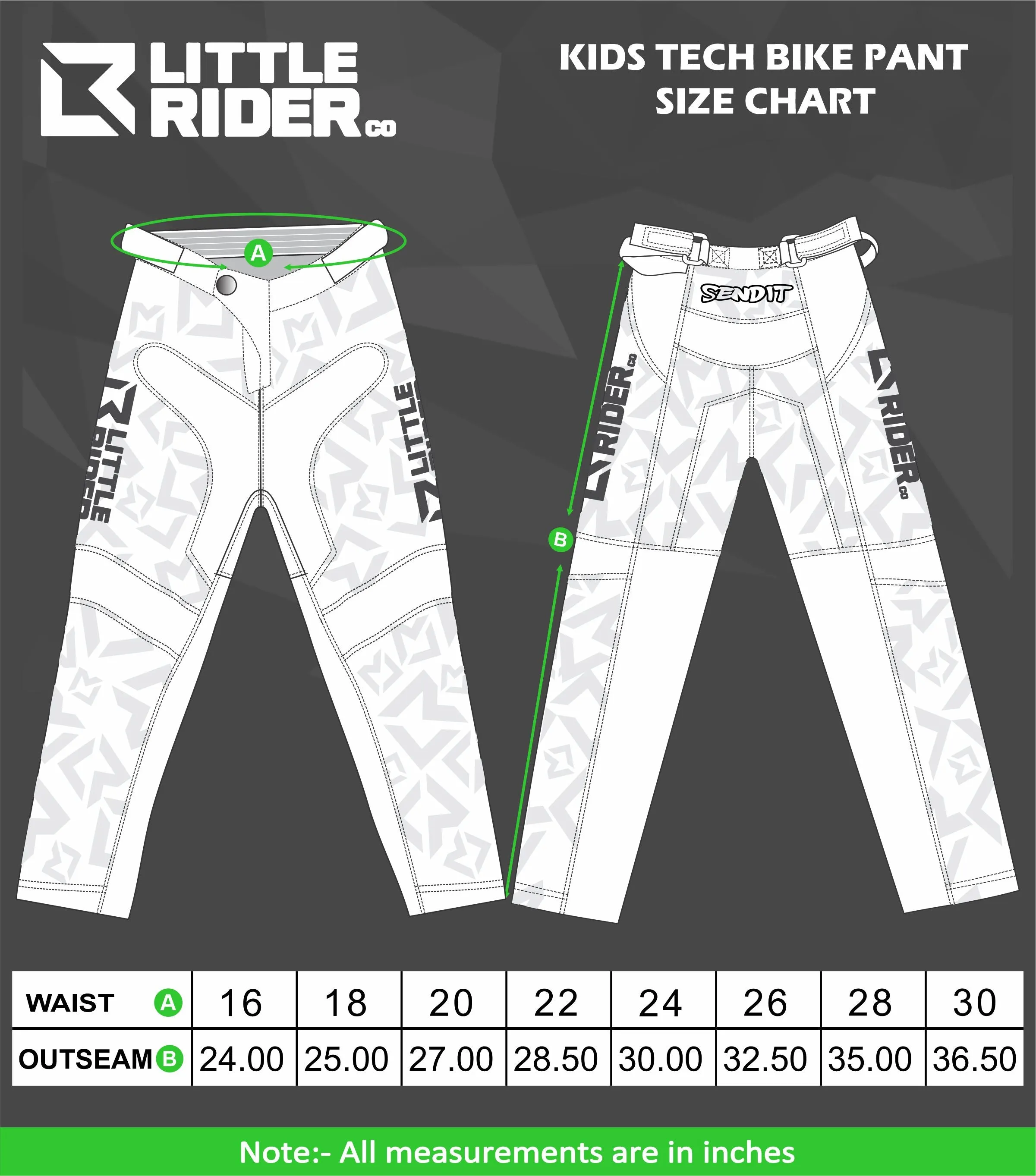 Little Rider Co Kids Bike Pants - Classic Tech Series - STEALTH