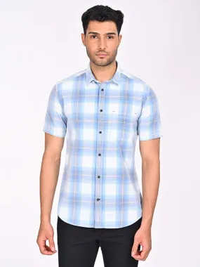 Men Checked Half Sleeve Cotton Shirt