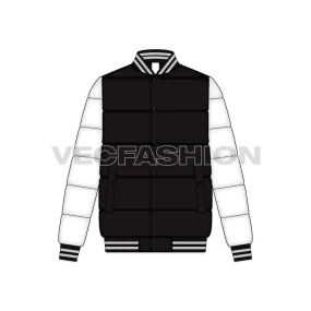 Mens Puffer Varsity Jacket