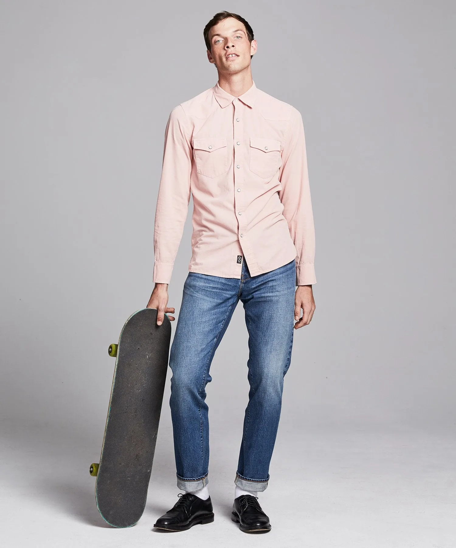 Micro Corduroy Western Shirt in Pink