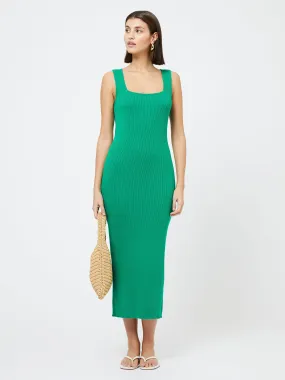 Mozza Square Neck Sleeveless Dress Green Tambourine