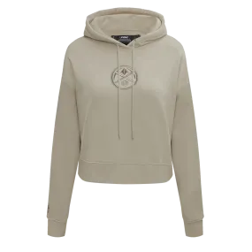 NBA DENVER NUGGETS NEUTRAL WOMEN'S CROPPED PO HOODIE (TAUPE)