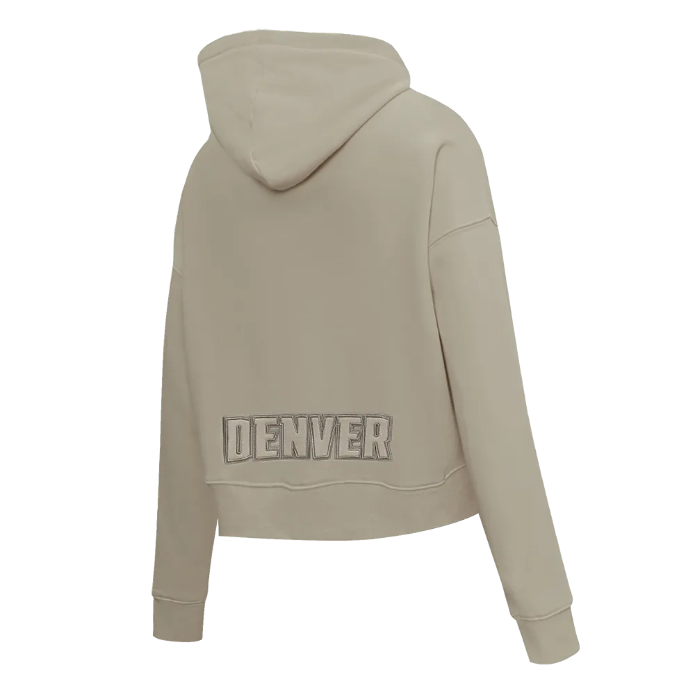 NBA DENVER NUGGETS NEUTRAL WOMEN'S CROPPED PO HOODIE (TAUPE)