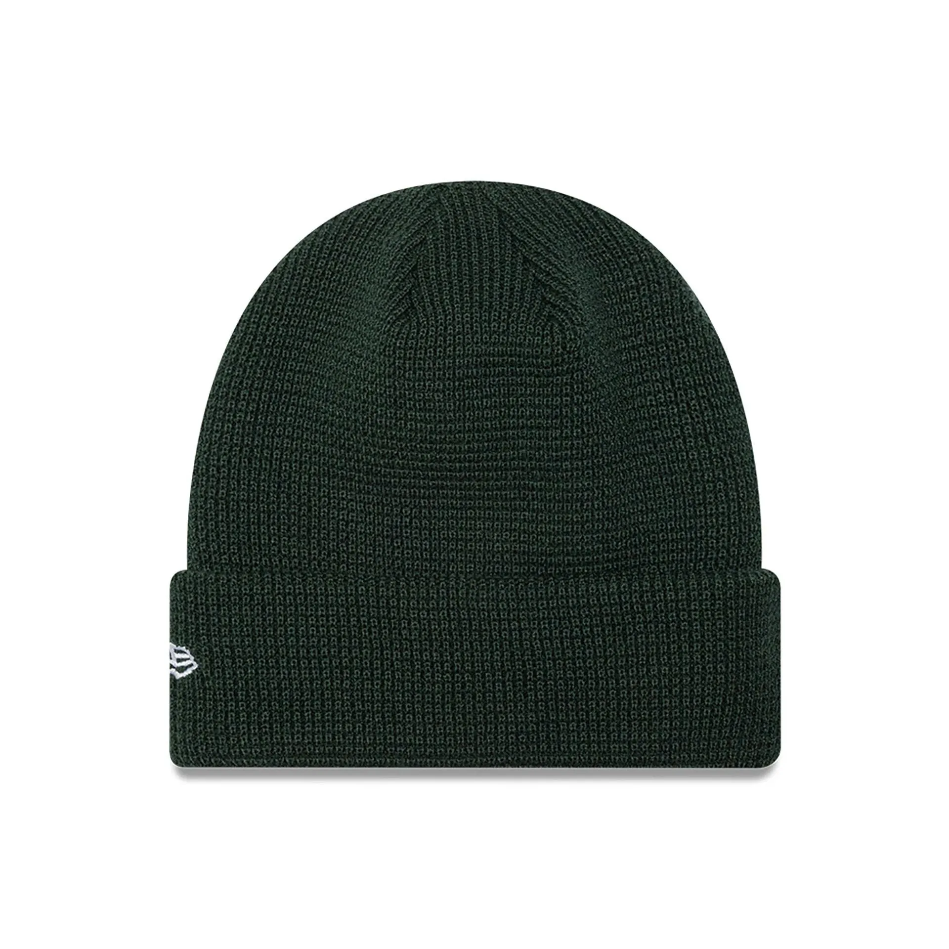 New Era Waffle Knit Dark Green Beanie Hat