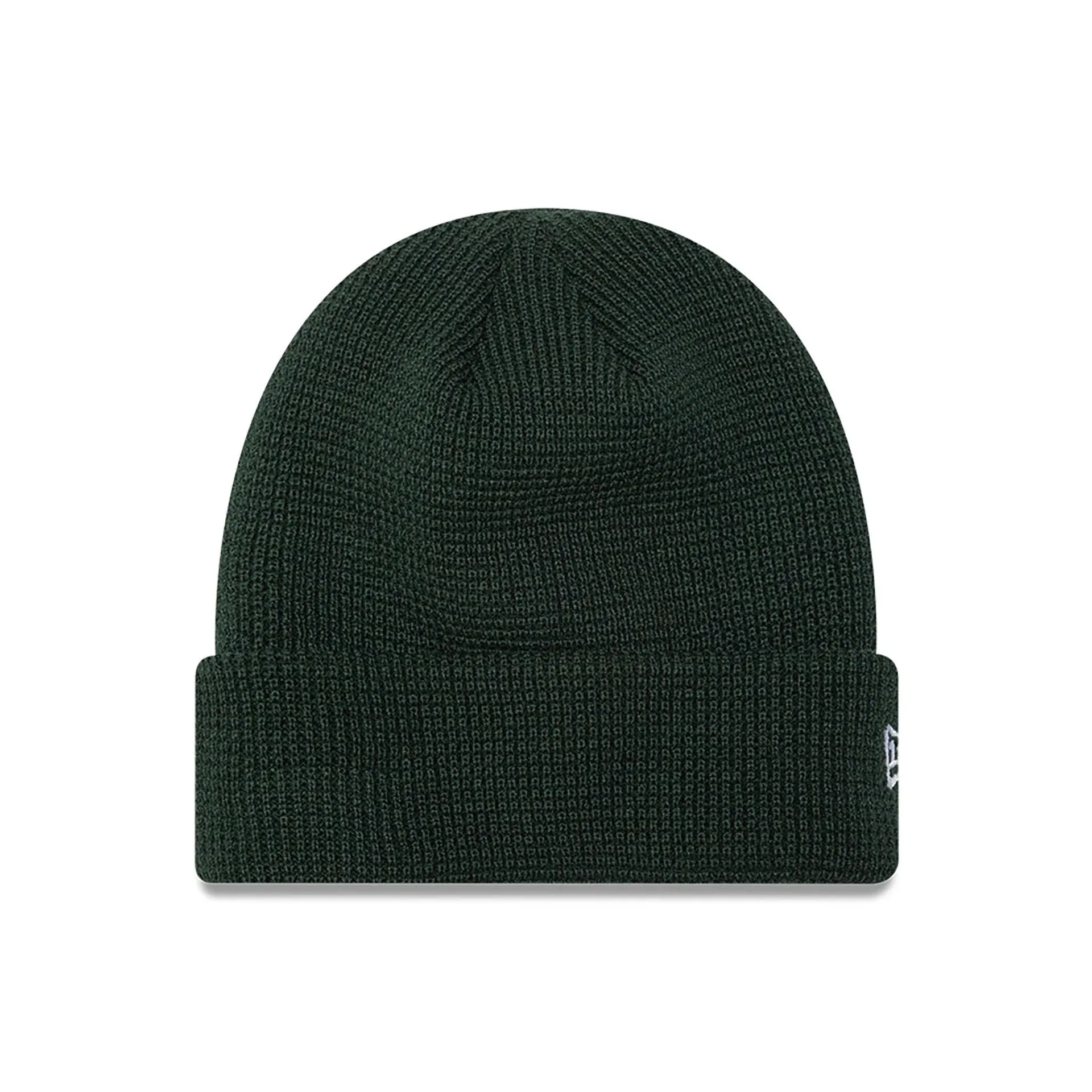 New Era Waffle Knit Dark Green Beanie Hat