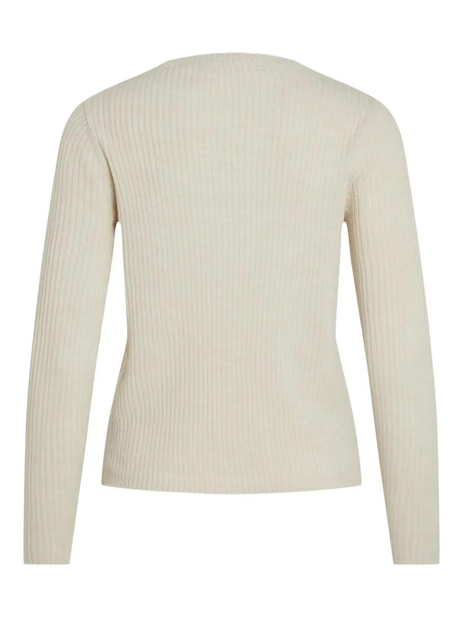 Olina O-Neck Knit Top (Super Light Natural)