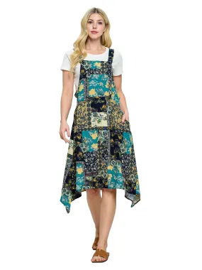 Overall Floral Patchwork  Dress