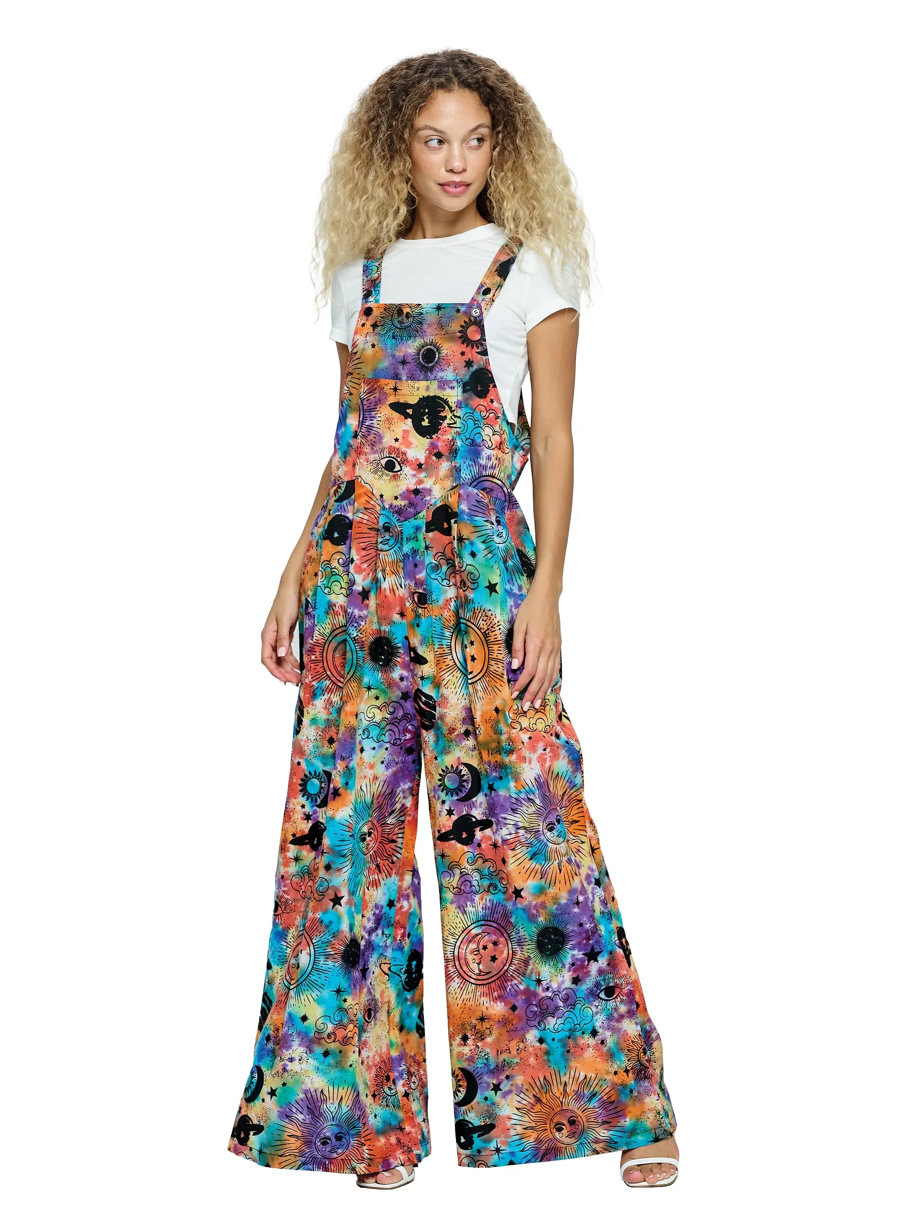 Overall Hippie Tie Dye Celestial