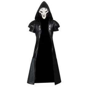 Overwatch Character Reaper Black Leather Coat / Vest