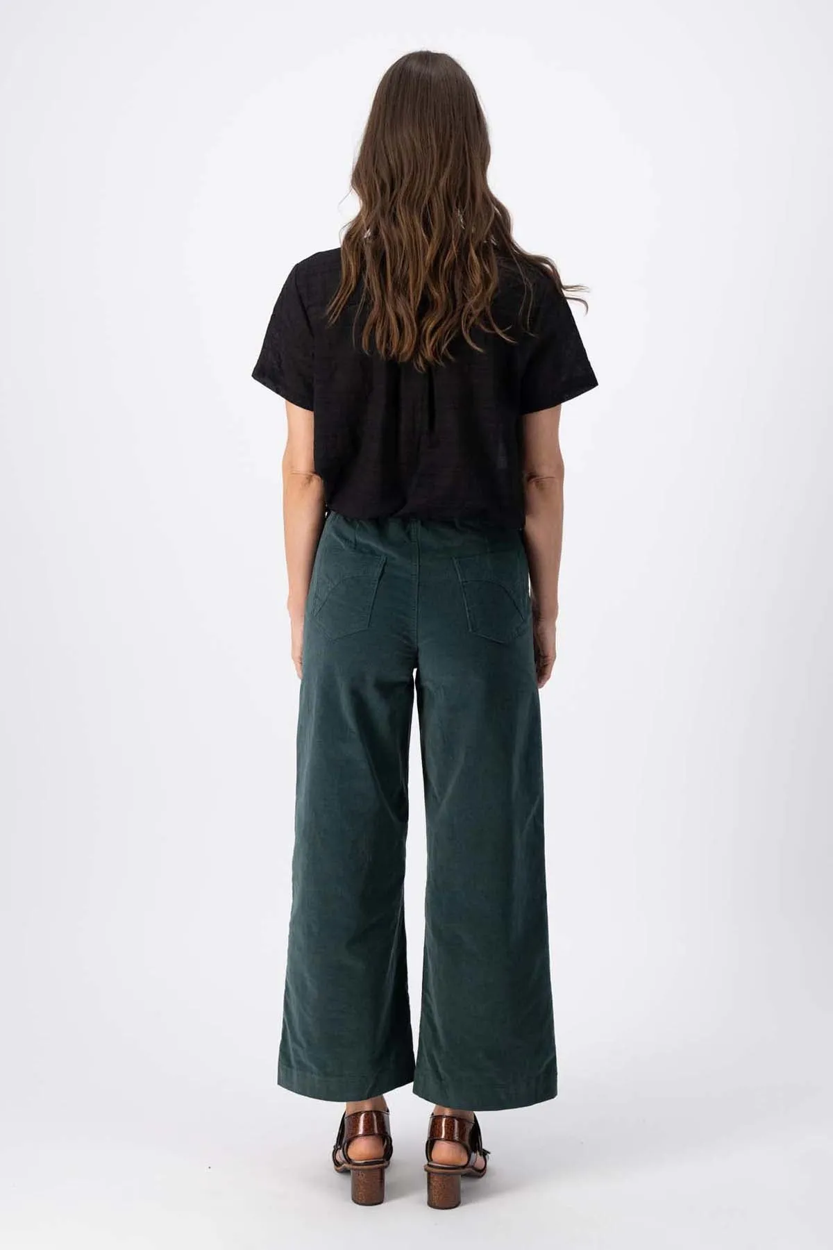 Peggy Pants Forest Green in Summer Corduroy