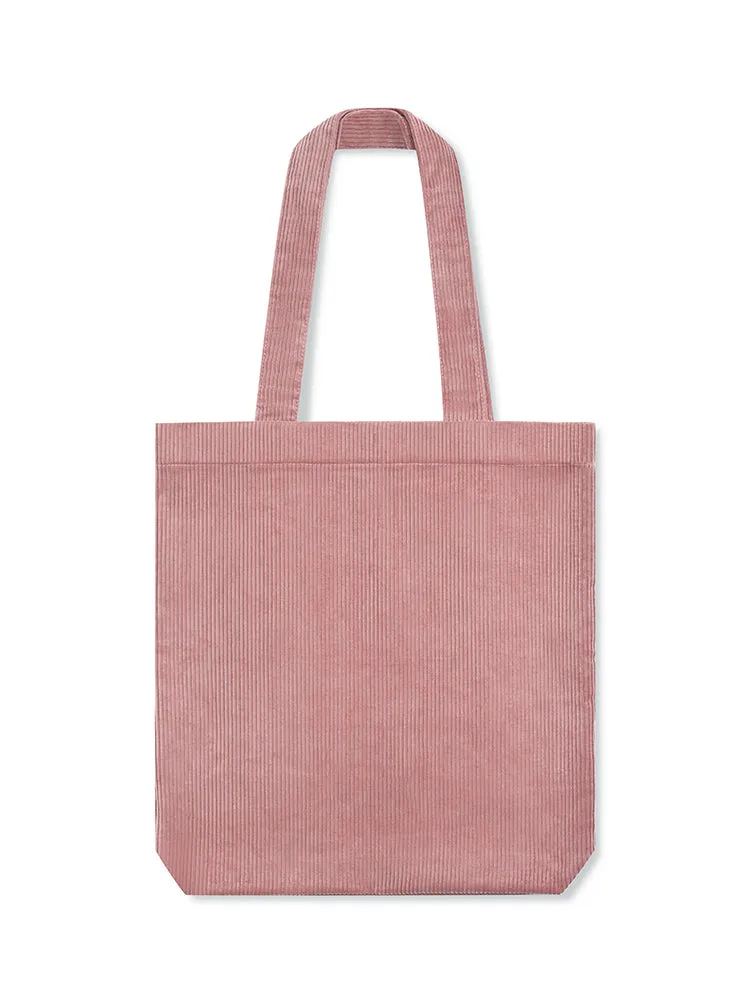 Pink Corduroy Tote Bag