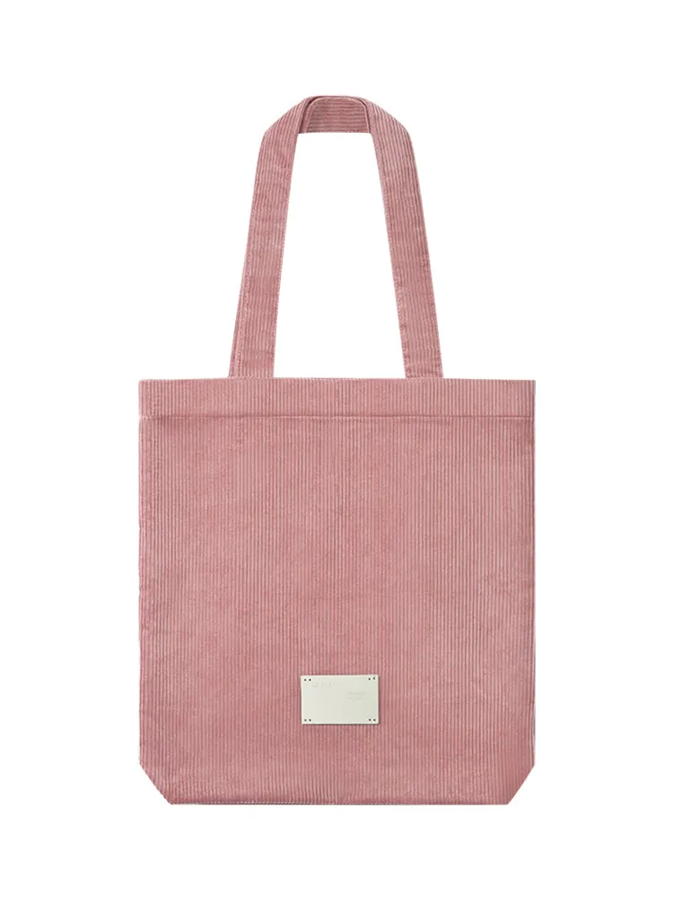 Pink Corduroy Tote Bag