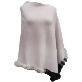 Poncho with Ombre Fur Trim