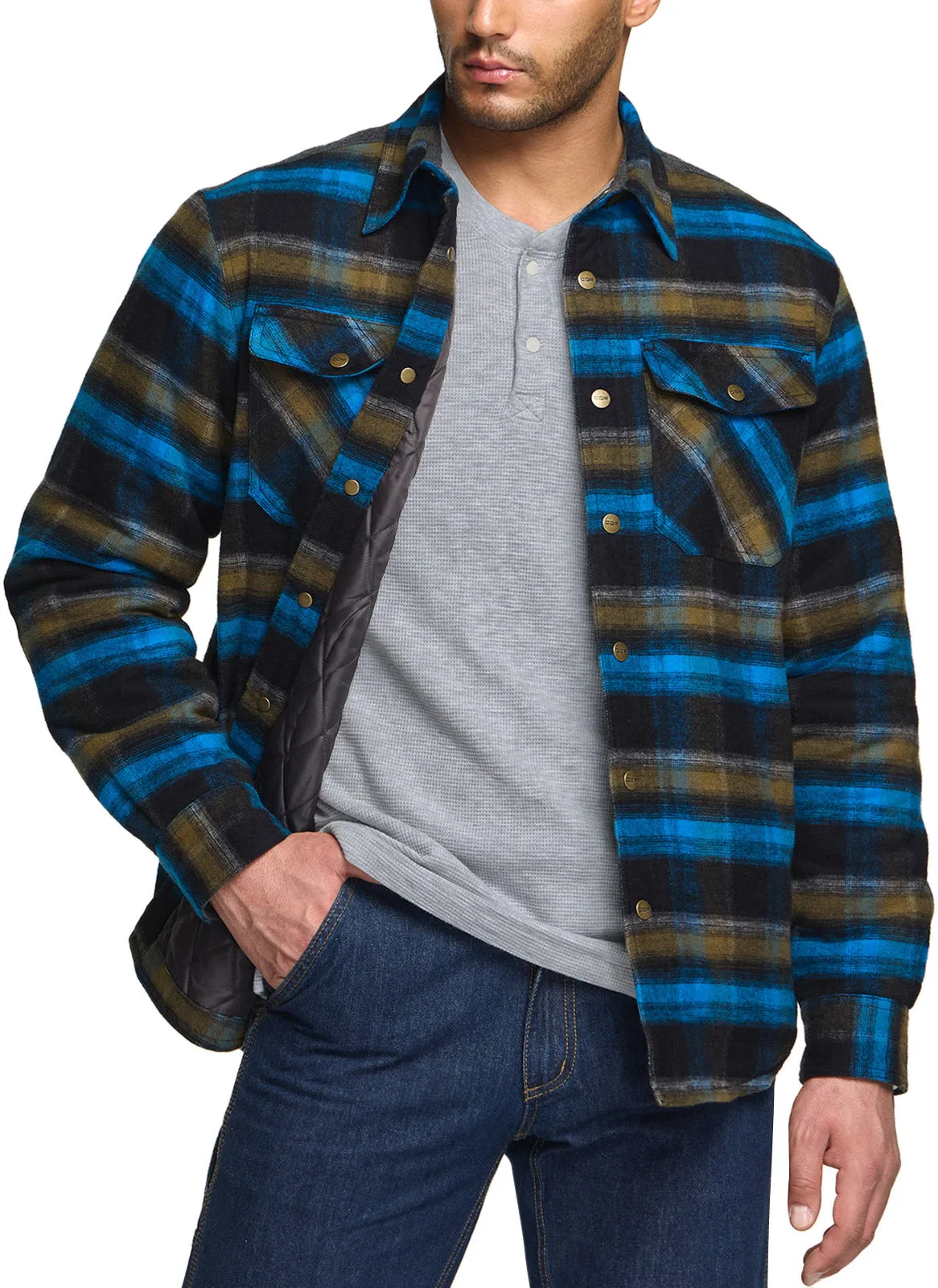 Quilted Flannel Shirt Jacket [HOK730]