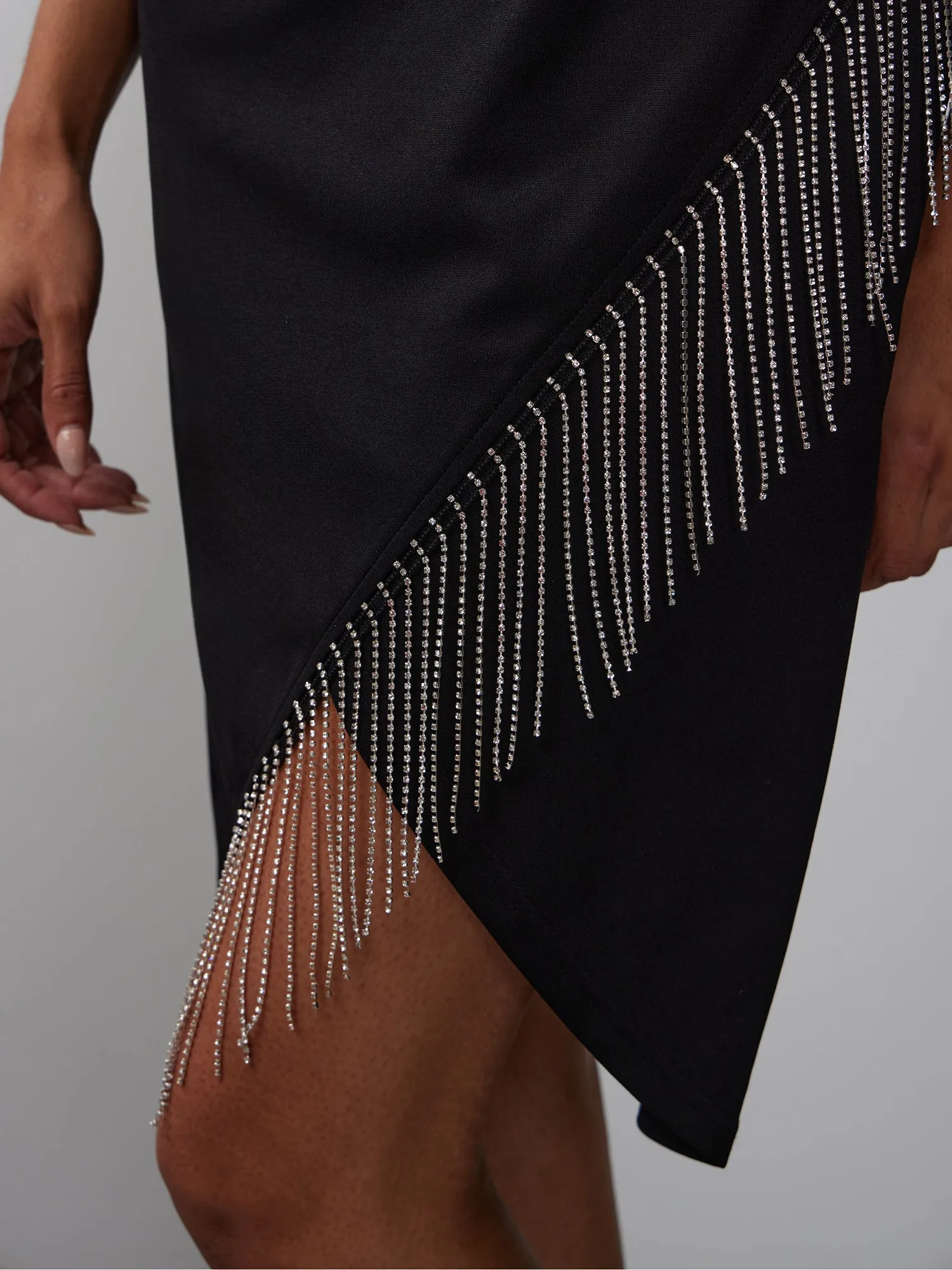 Rhinestone Fringe Bodycon Dress