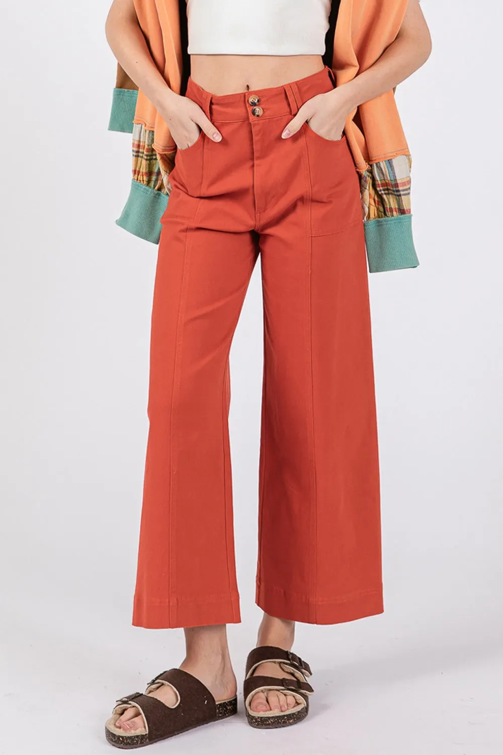 SAGE   FIG Wide Leg Cropped Pants