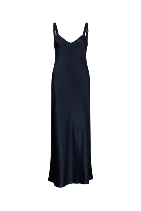 SILK SLIP DRESS NAVY