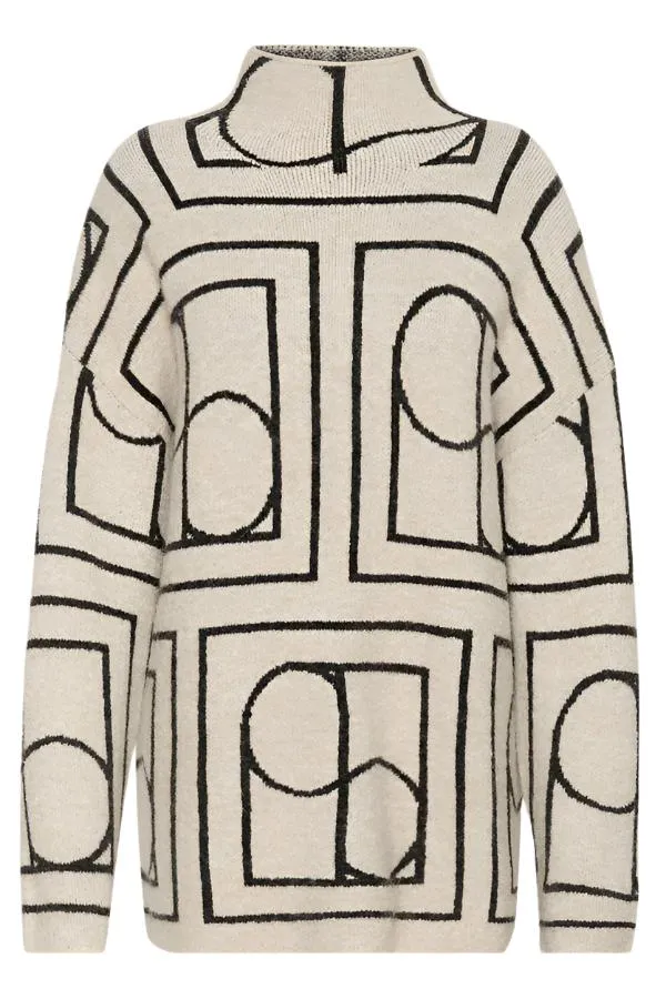 Soaked Womens Hedaya Pullover Whisper White/Black Monogram