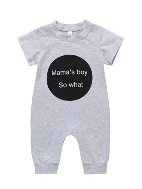 Solid Color Letters Printed Summer Baby Boys Overall