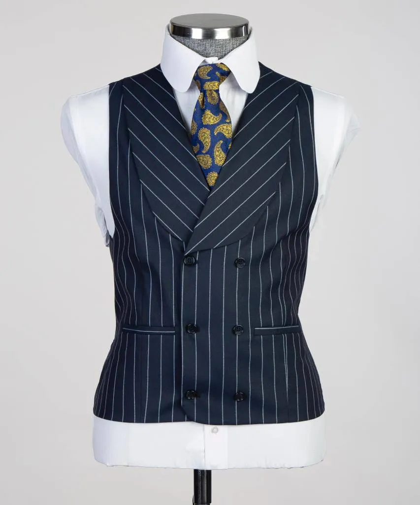 Striped Dark Blue Color Suit