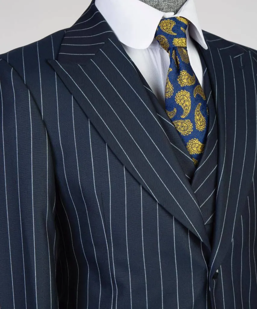 Striped Dark Blue Color Suit