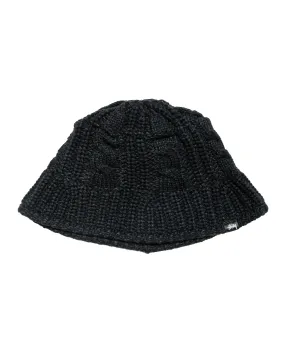 Stüssy Cable Knit Bucket Hat Black