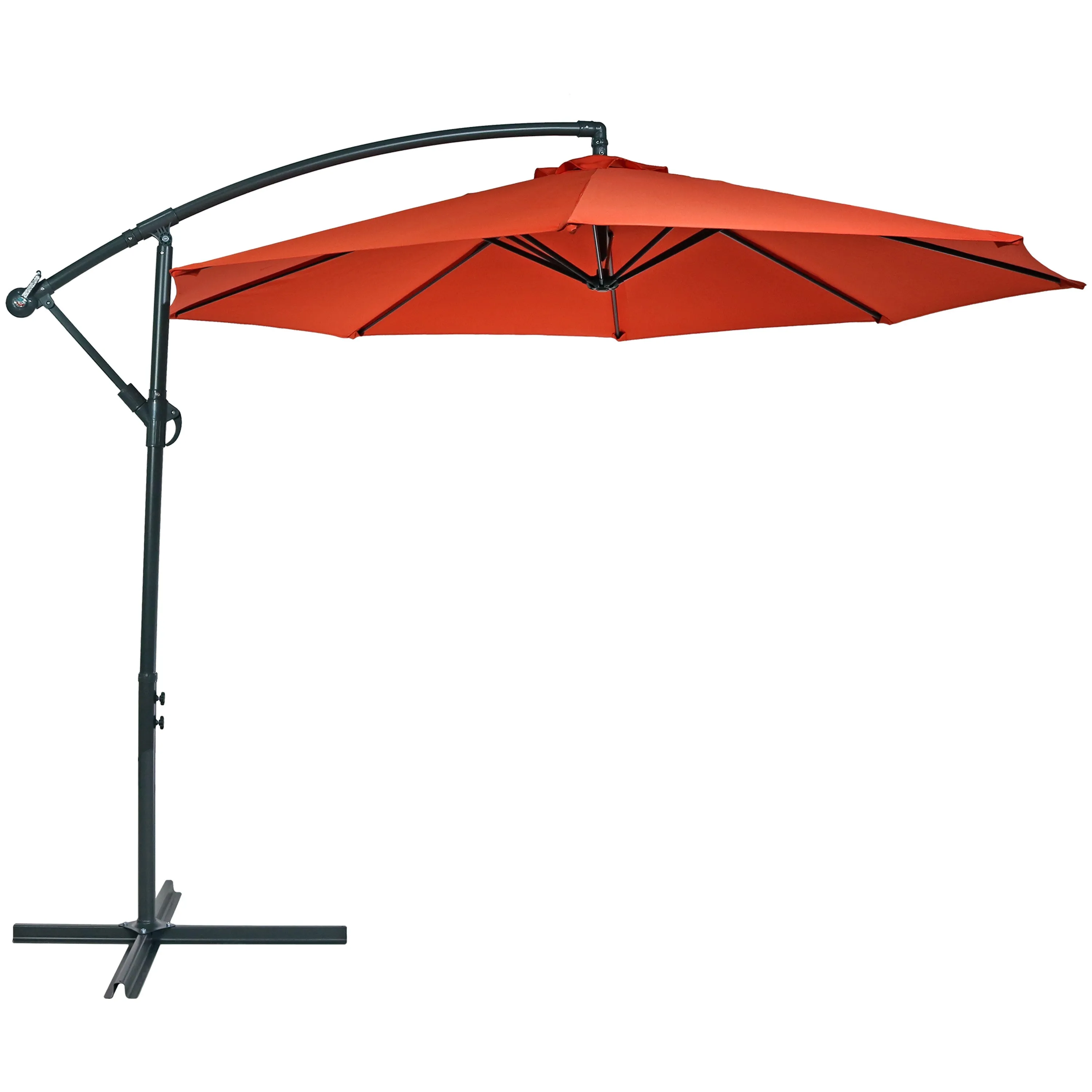 Sunnydaze 10' Offset Patio Umbrella with Cantilever and Cross Base