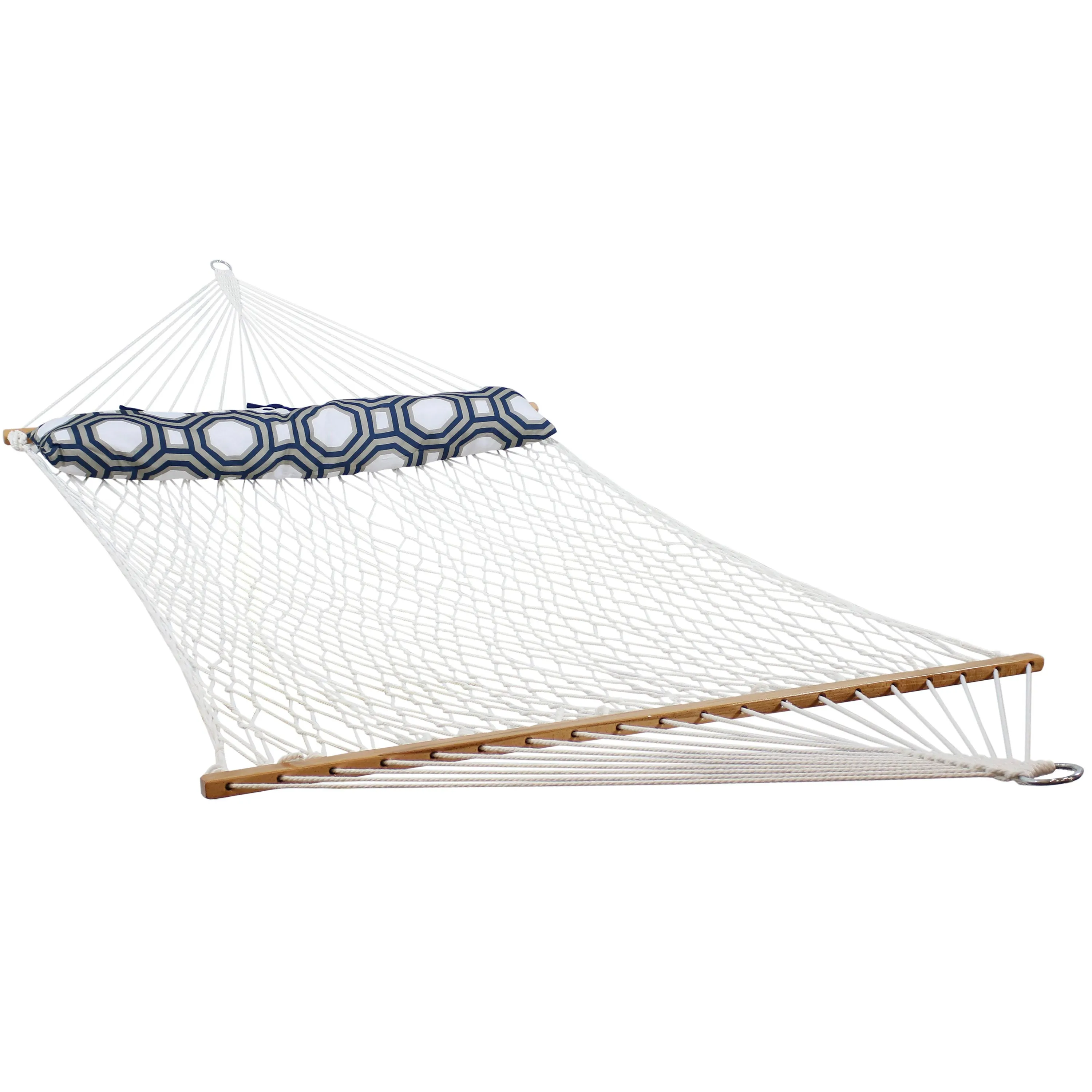 Sunnydaze 2-Person Polyester Rope Hammock with Pillow