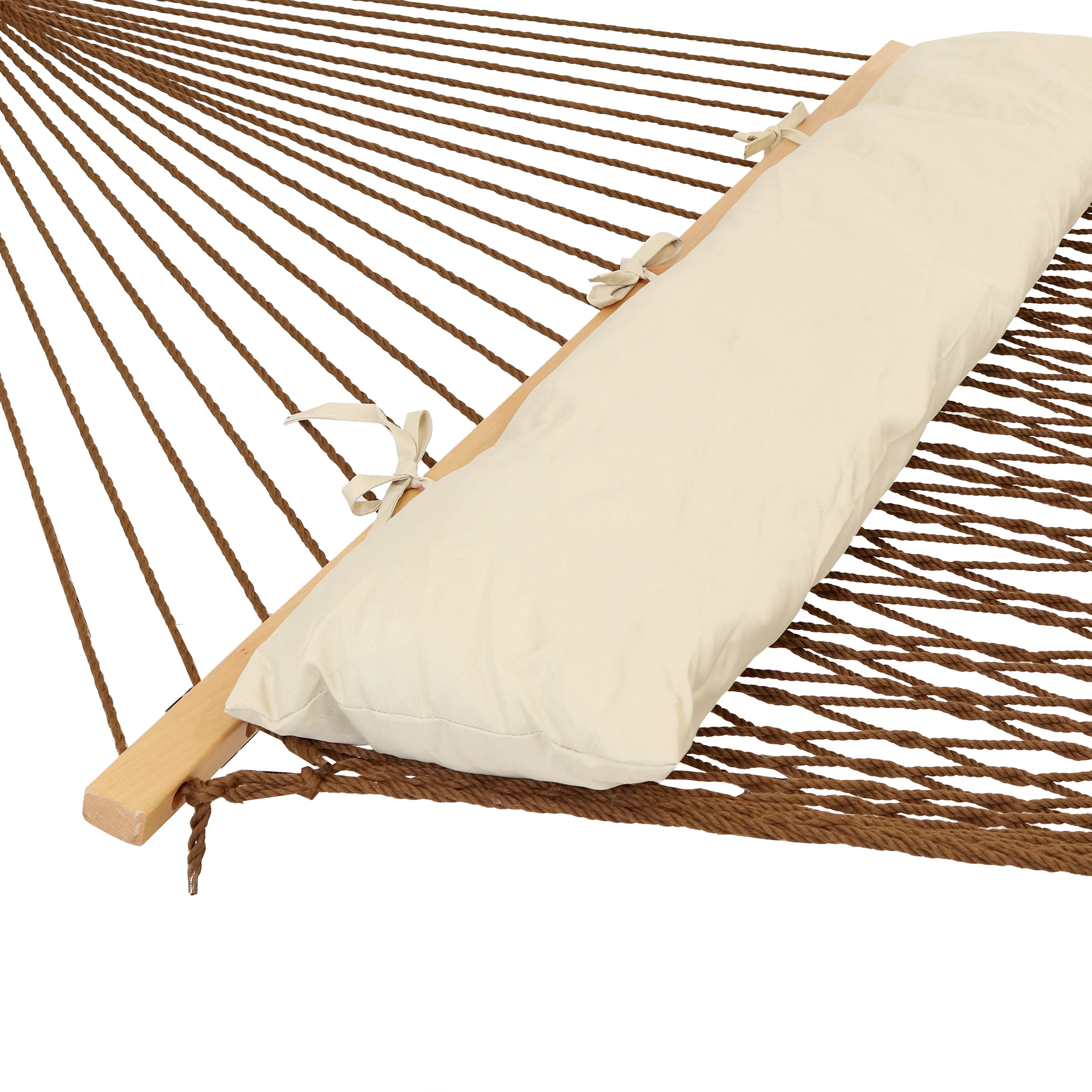 Sunnydaze 2-Person Polyester Rope Hammock with Pillow