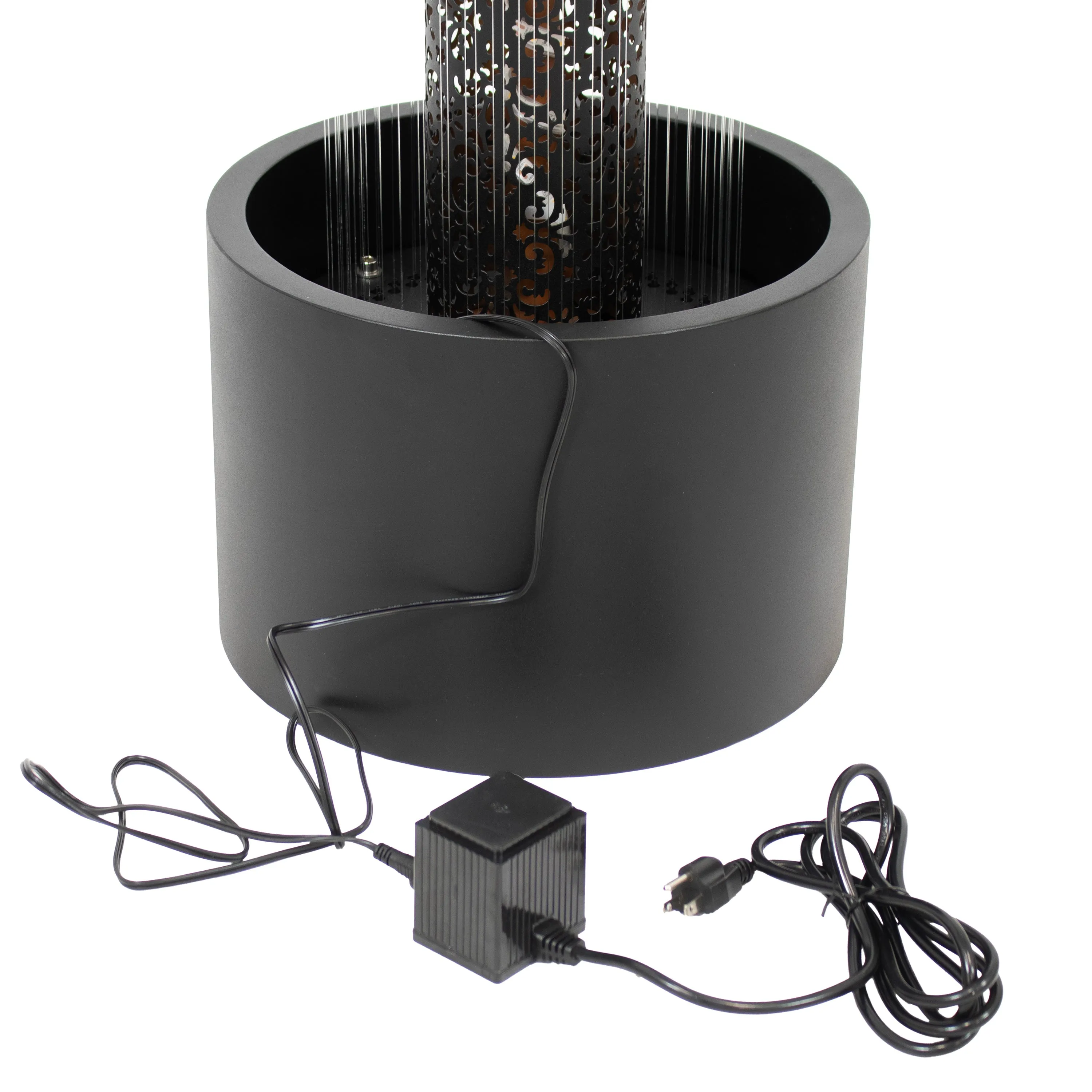 Sunnydaze Glittering Rain Outdoor Water Fountain with Lights - 41.25"