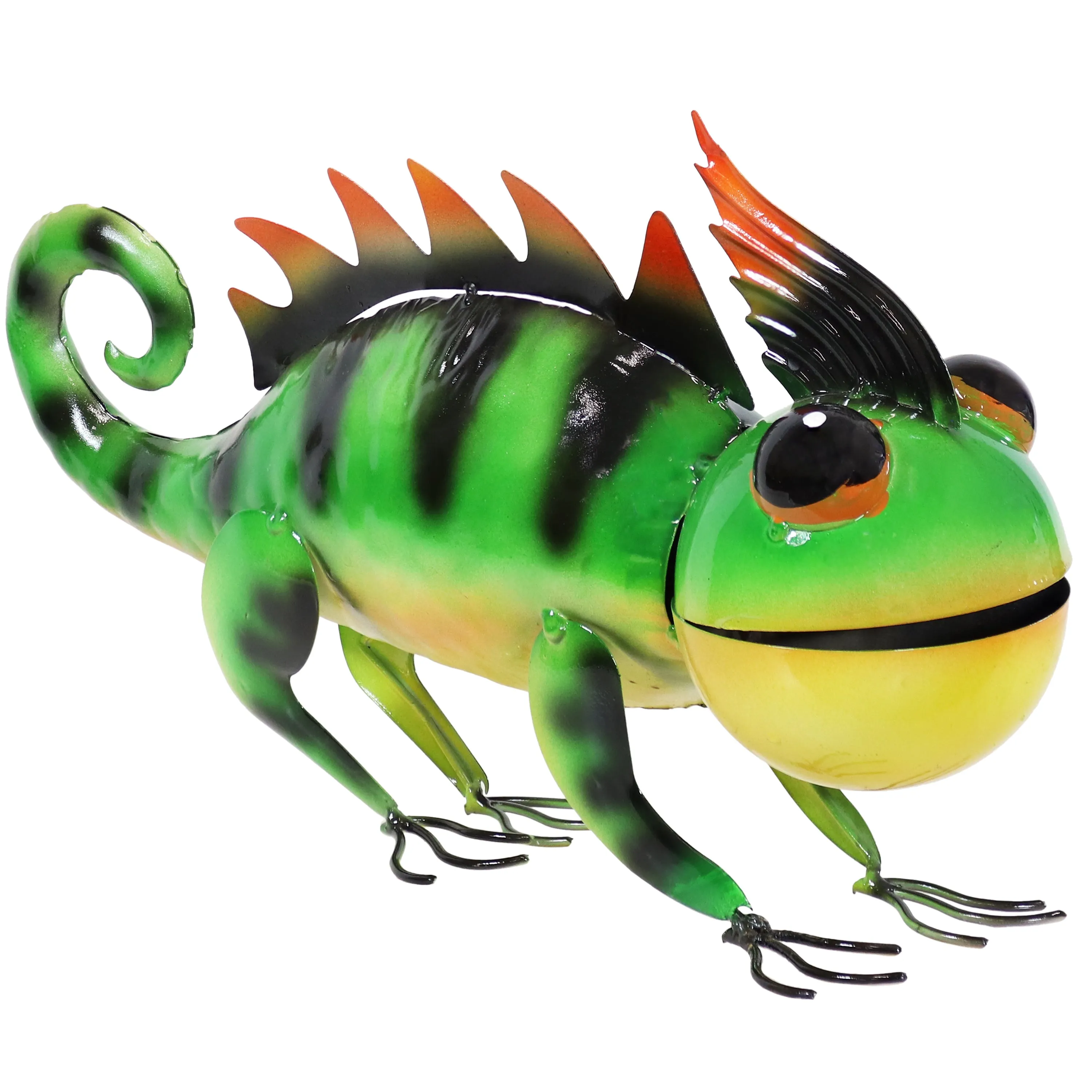 Sunnydaze Greg and Gary the Green Chameleons Metal Statues - 8.5" H