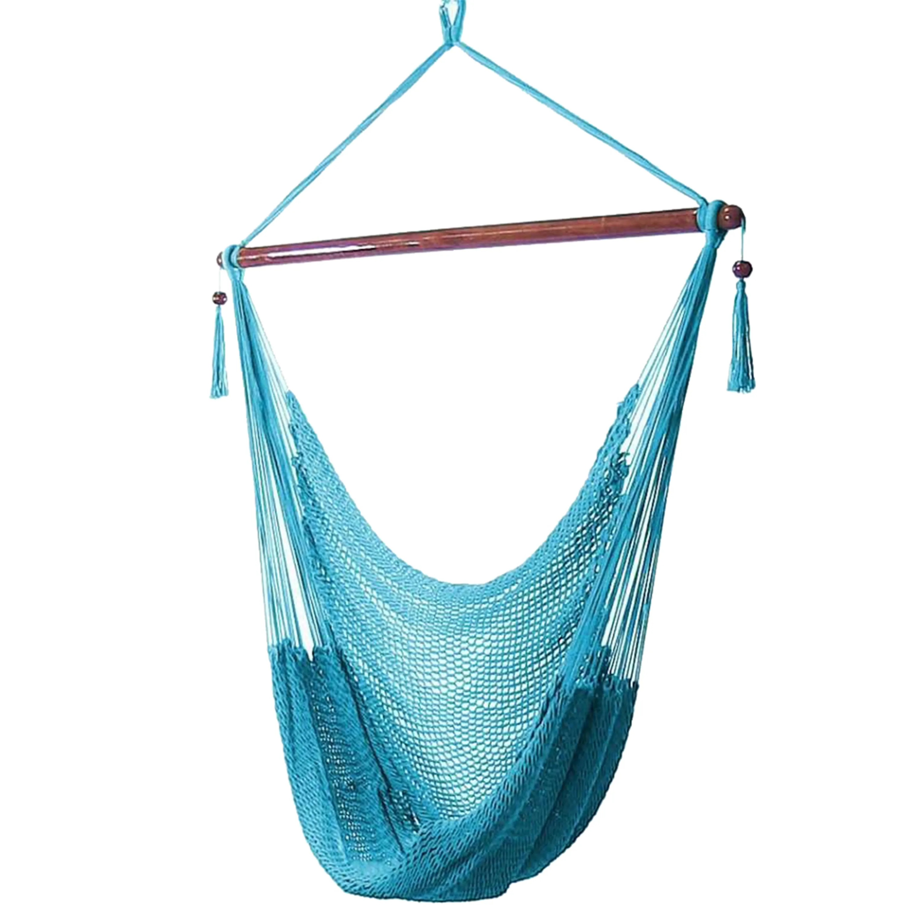 Sunnydaze Outdoor Extra Large Caribbean Polyester Rope Hammock Chair