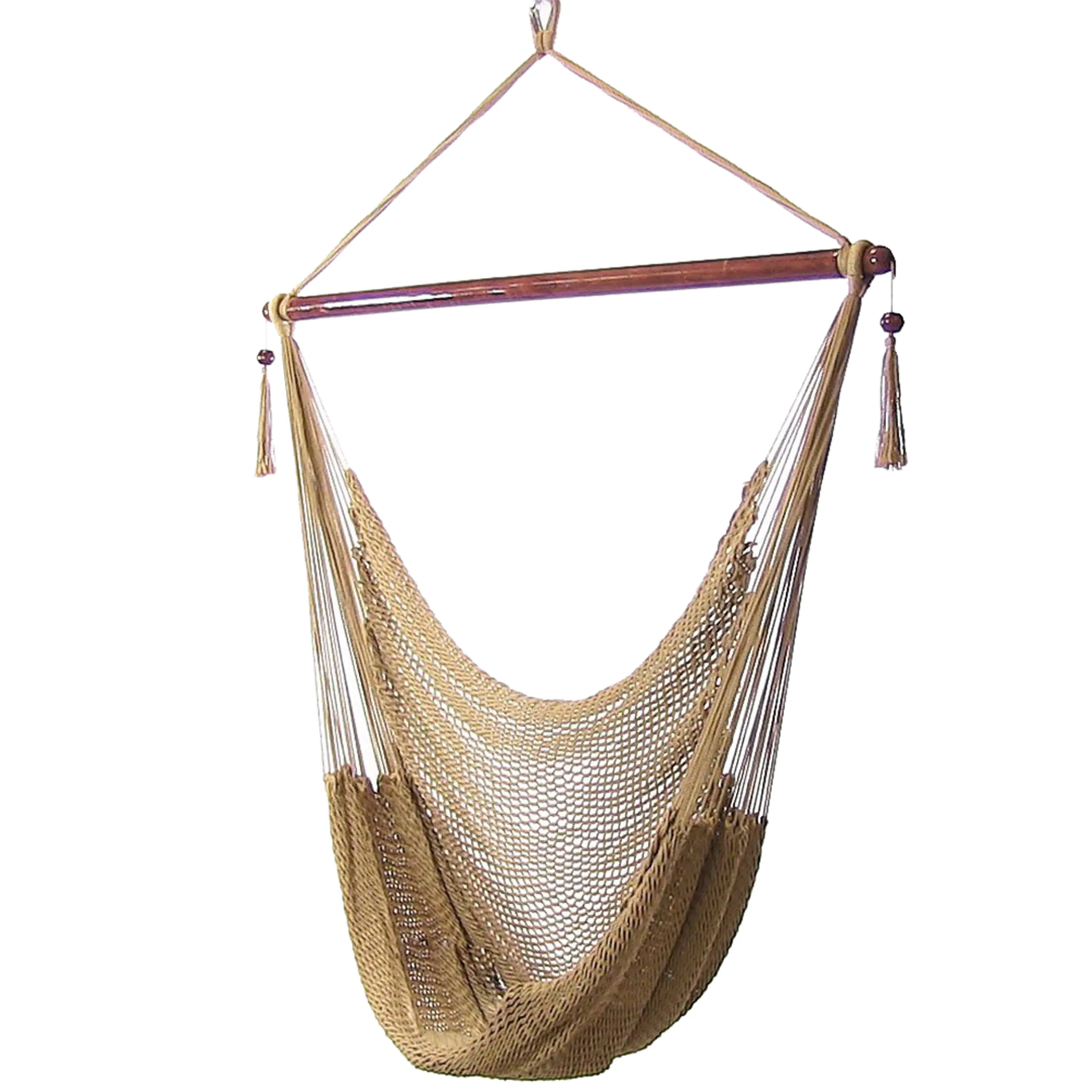 Sunnydaze Outdoor Extra Large Caribbean Polyester Rope Hammock Chair