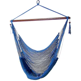 Sunnydaze Outdoor Extra Large Caribbean Polyester Rope Hammock Chair