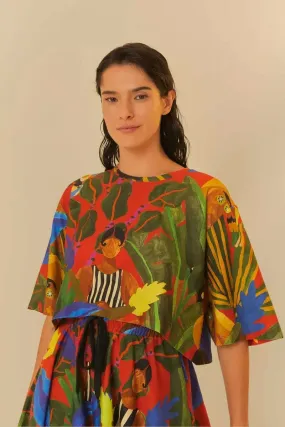 T-Shirt Cropped Beleza Tropical Maxi