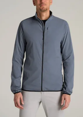 Tall Men's Softshell Jacket for Outdoor Training in Smoky Blue