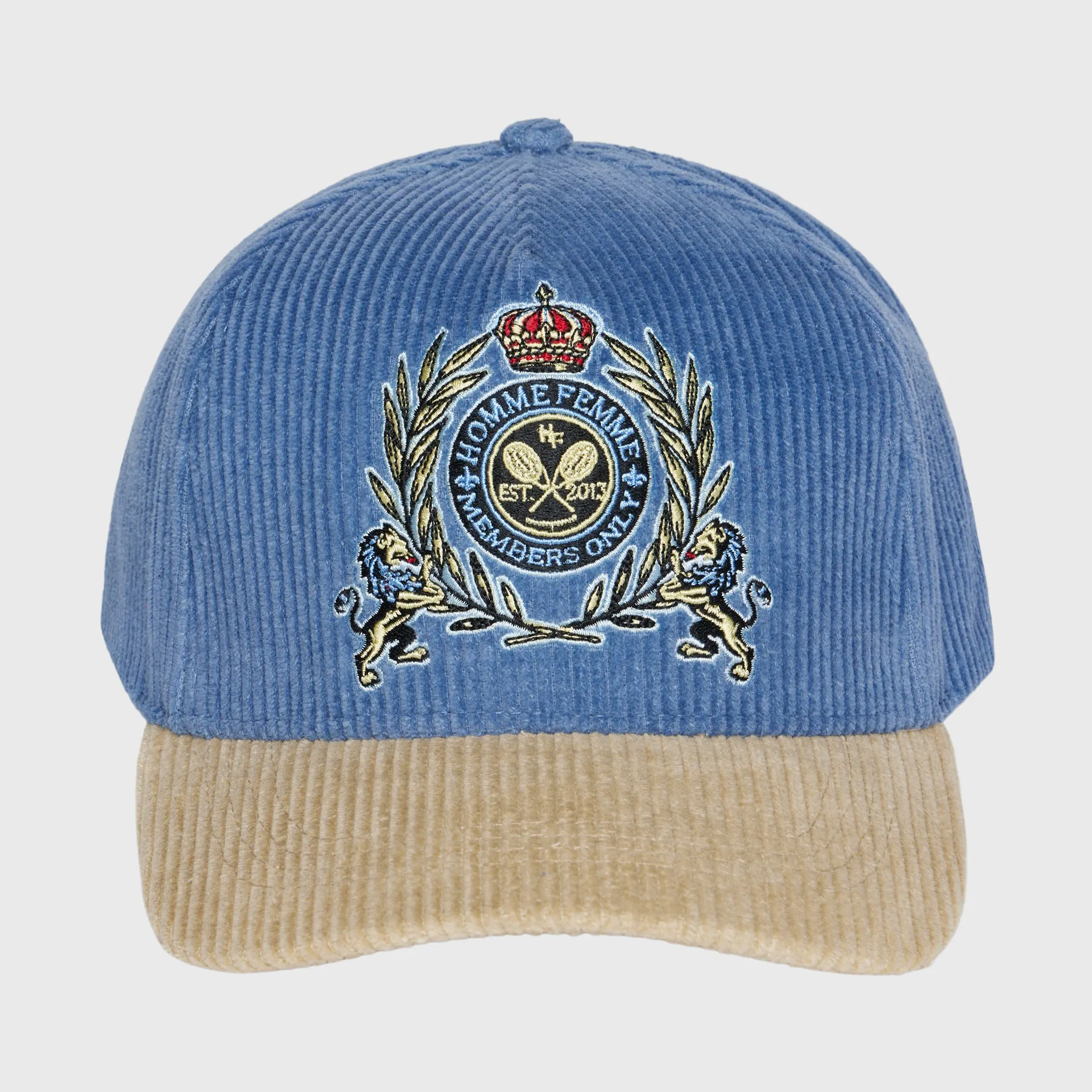 Tennis Crest Corduroy Hat Blue