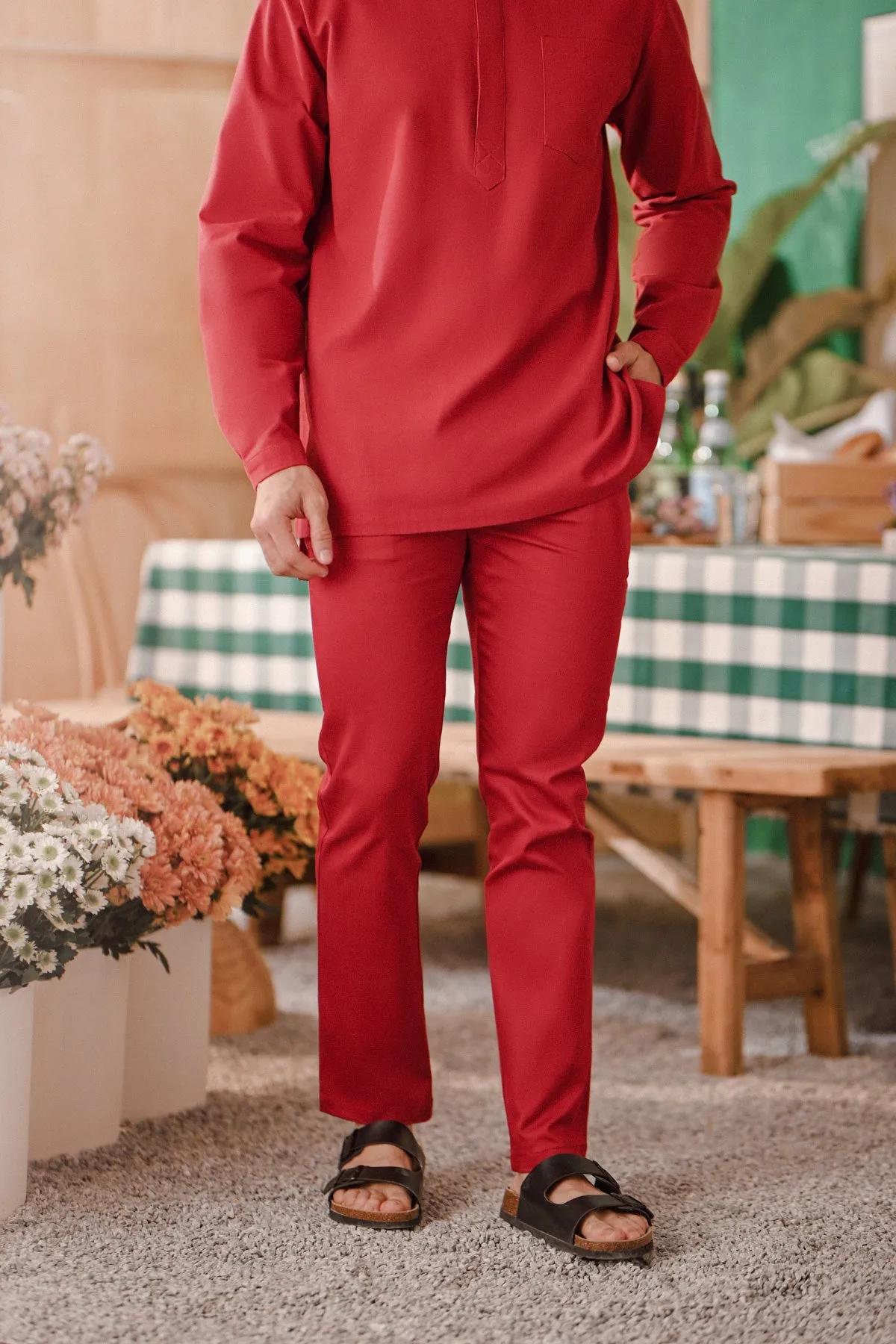 The Perfect Men Slim Fit Pants - Crimson Red