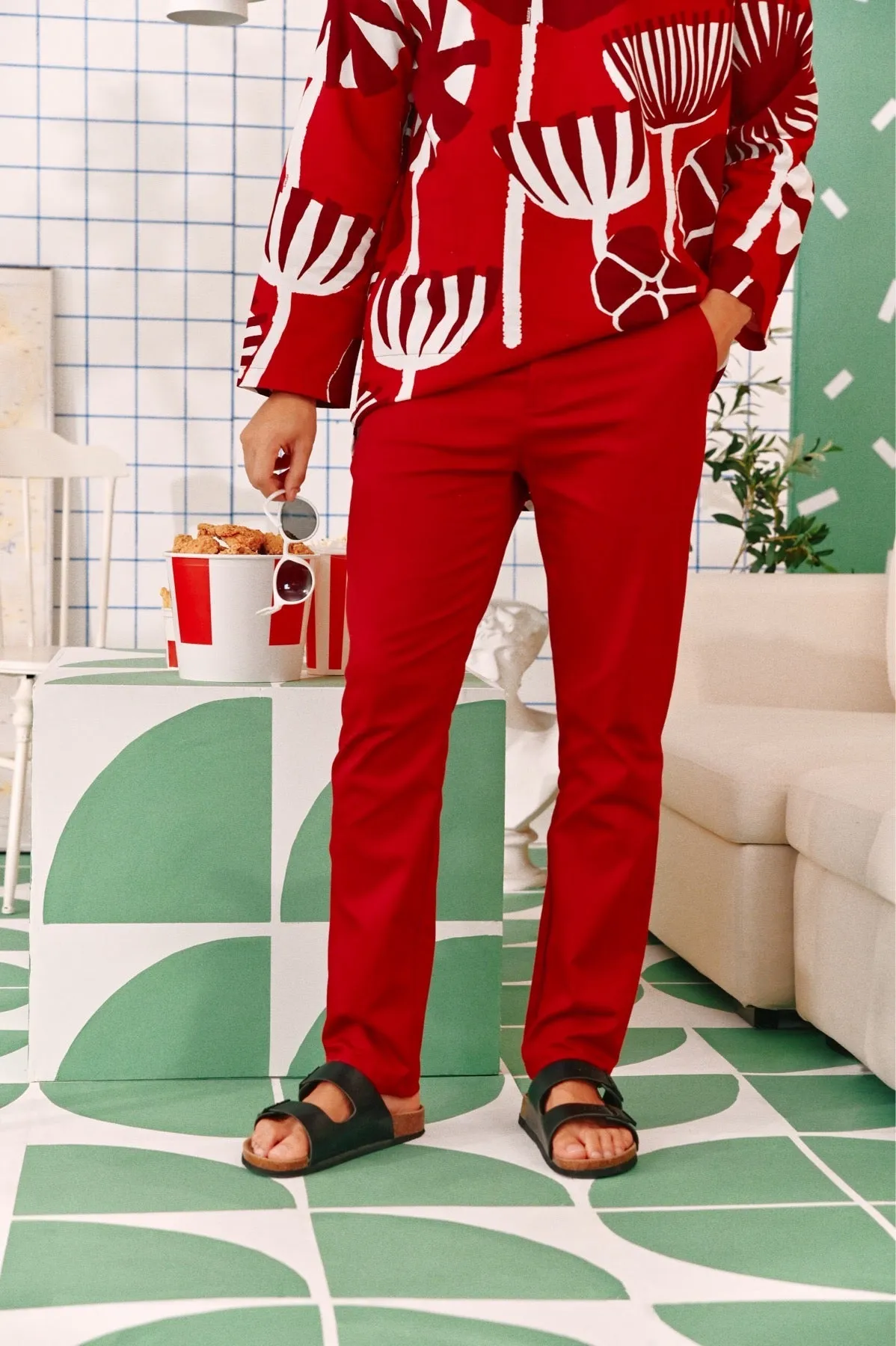 The Perfect Men Slim Fit Pants - Crimson Red