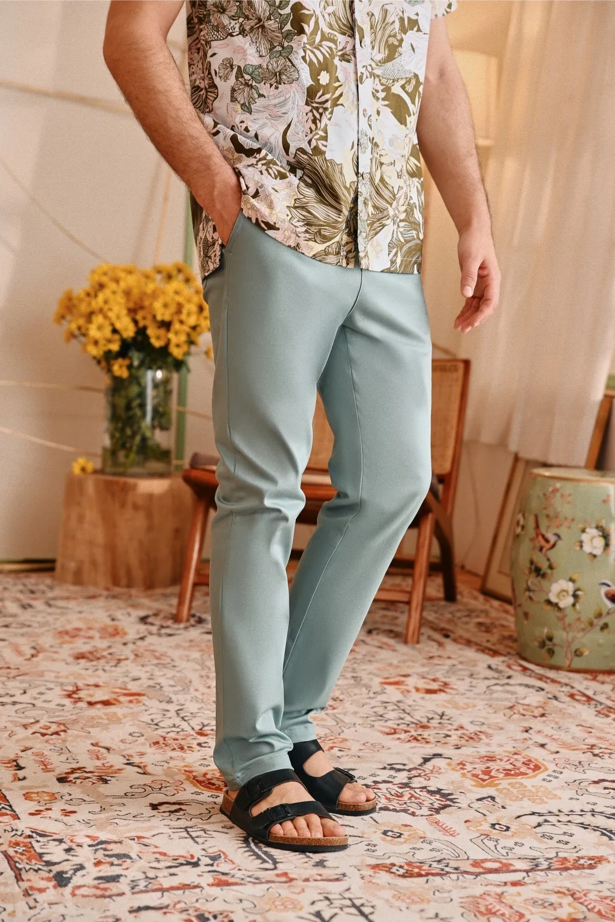 The Perfect Men Slim Fit Pants - Vegan Green