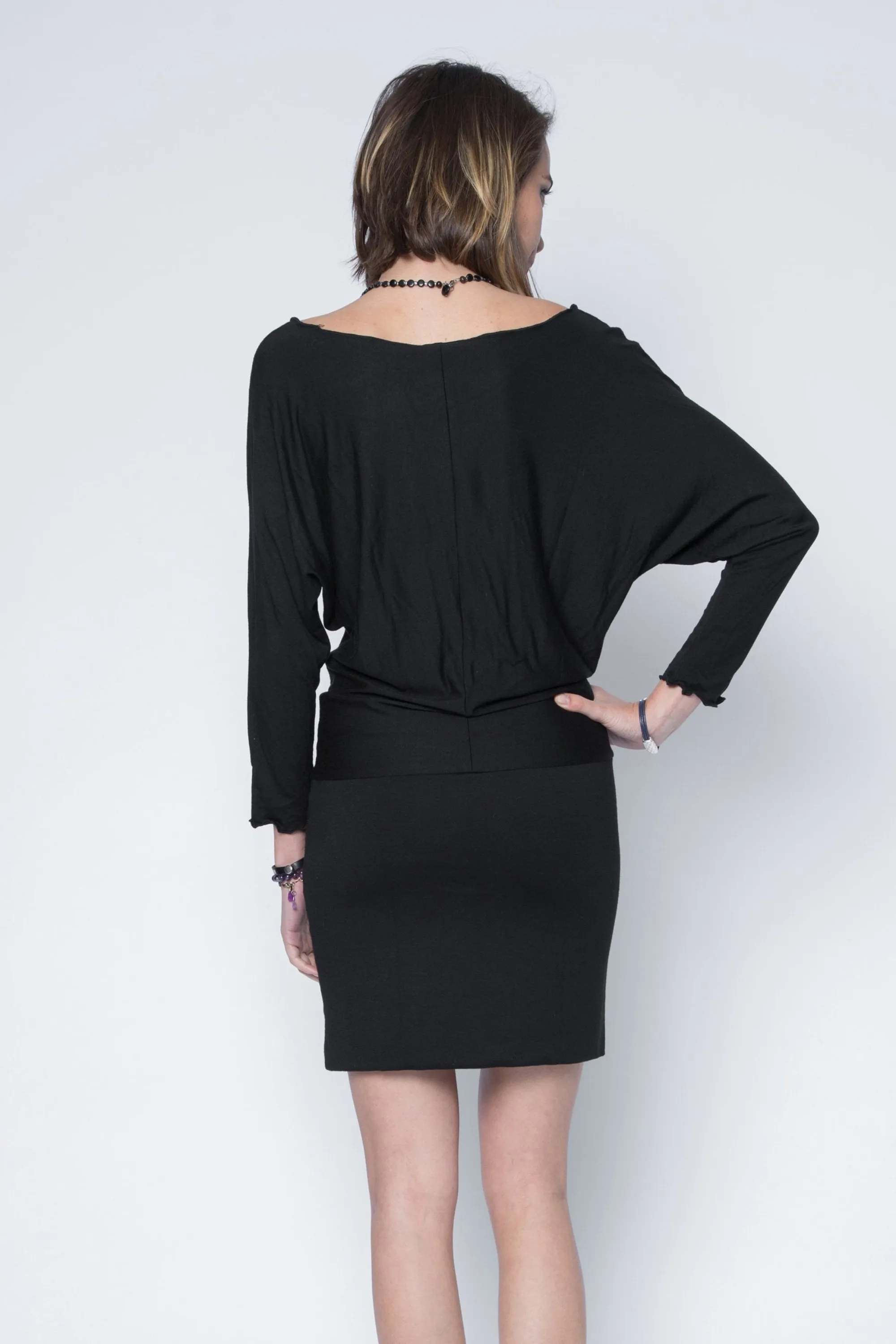 Three Quarter Dolman Sleeve Modal Jersey Dress