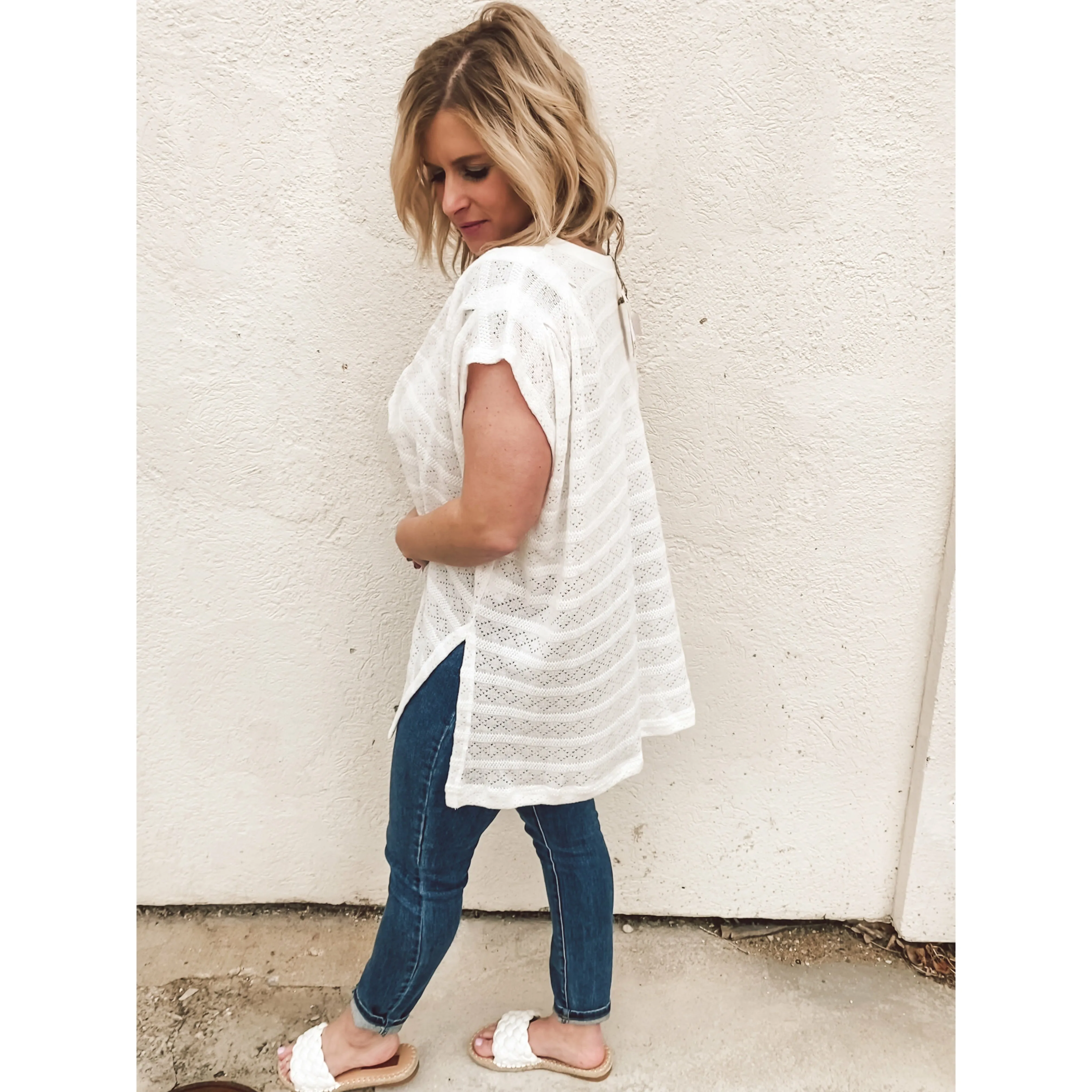 Twisted Front Knit Pullover